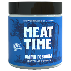 Meat Time Лакомство для собак Вымя говяжье Хрустящая соломка 50гр (79242)