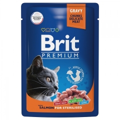 Brit Premium Пауч для Стерилизованных кошек Лосось в соусе 85гр (57990)