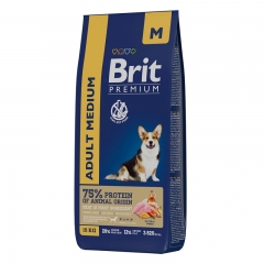 Сухой корм Brit Premium Dog Adult Medium с Курицей для взрослых собак средних пород