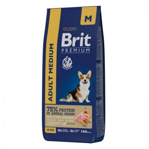 Сухой корм Brit Premium Dog Adult Medium с Курицей для взрослых собак средних пород