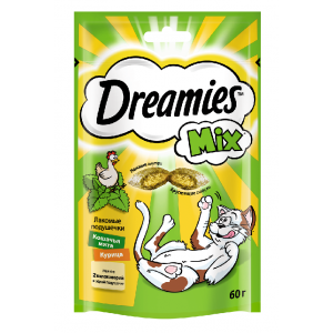 Dreamies для Кошек Лакомые подушечки Курица с Мятой 60гр*6шт (83015)