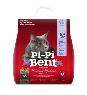 Pi-Pi-Bent Наполнитель "Нежный прованс" для Кошачьего туалета Комкующийся (пакет) 5кг (84473)