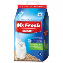 Mr. Fresh Наполнитель Древесный-Комкующийся для Длинношерстных кошек