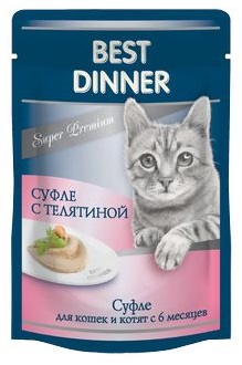 Best Dinner Мясные деликатесы Консервы для кошек Суфле с Телятиной 85гр*24шт (87759)