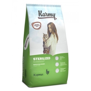 Karmy Sterilized Корм для стерилизованных и кастрированных кошек Курица