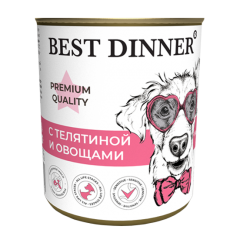 Best Dinner Premium Menu №4 Консервы для собак с Телятиной и овощами 340гр*12шт (7609)