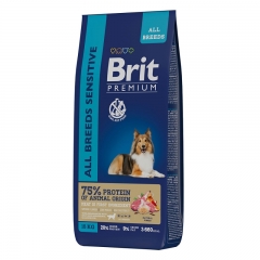 Сухой корм Brit Premium Dog Sensitive с Ягненком и Индейкой для взрослых собак всех пород