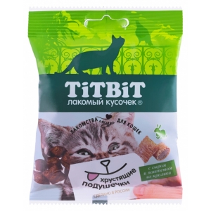 Titbit Хрустящие подушечки для кошек с сыром и паштетом из кролика 30гр (103486)