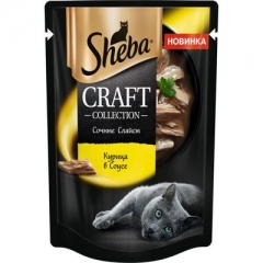 Sheba Craft Паучи для кошек сочные слайсы Курица в соусе 75гр*28шт (89781)