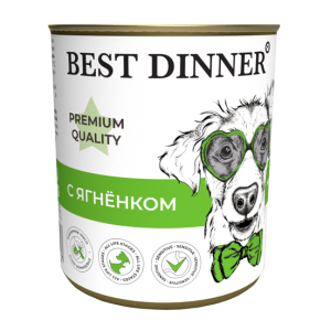 Best Dinner Premium Menu №1 Консервы для Щенков с Ягненком 340гр*12шт (7601)