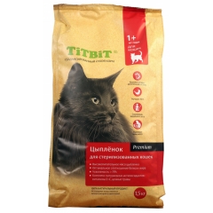 Titbit Корм для стерилизованных кошек с мясом Цыпленка 1,5кг (104450)