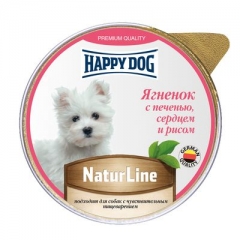 Happy Dog Natur Line Паштет для Собак Ягненок с Печенью,Сердцем и рисом 125гр (90132)