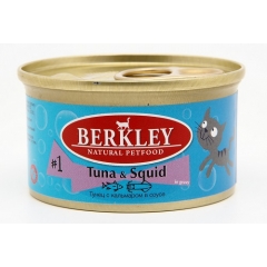 Berkley Консервы для кошек №1 Тунец с кальмаром в соусе 85гр (92873)