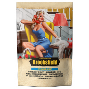 Brooksfield Sterilized/Light Cat Turkey Паучи для Стерилизованных Кошек Индейка в Соусе 85гр*22шт (74145)