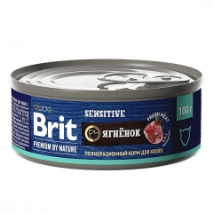 Brit Premium by Nature Консервы для кошек с Чувствительным пищеварением с Ягненком 100гр (58359)
