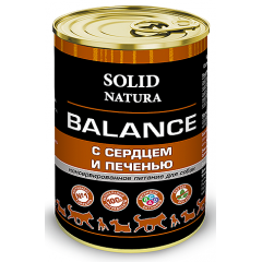 Solid Natura Balance Влажный корм для собак Сердце и печень 340гр (78612)