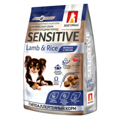 Зоогурман Sensitive Lamb&Rice Корм для собак Мелких и Средних пород Ягненок с рисом