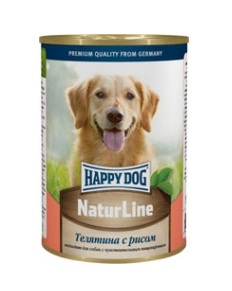 Happy Dog Консервы для Собак Кусочки в соусе Телятина с Рисом 410гр (71465)