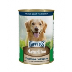 Happy Dog Консервы для Собак Кусочки в соусе Телятина с Овощами 410гр (15873)