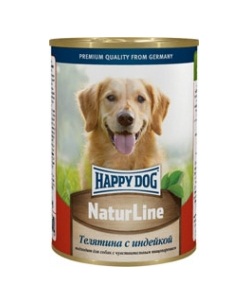 Happy Dog Консервы для Собак Кусочки в соусе Телятина с Индейкой 410гр (71458)