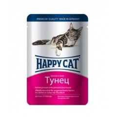 Happy Cat Паучи для Кошек Нежные Кусочки в желе Тунец 100гр*22шт (1002309)