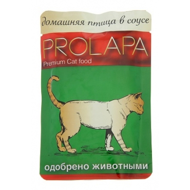 Prolapa Premium Пауч для кошек Домашняя птица в соусе 100гр*26шт (82165)
