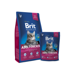 Сухой корм Brit Premium Cat Adult Chicken для Кошек с Курицей и Куриной печенью