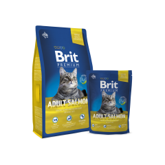 Сухой корм Brit Premium Cat Adult Salmon для Кошек с Лососем в Соусе