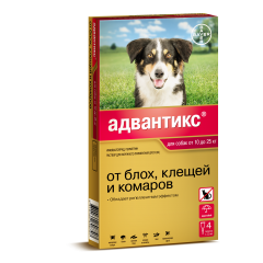 Bayer Адвантикс 250 Капли от Блох/Клещей для собак от 10 до 25кг