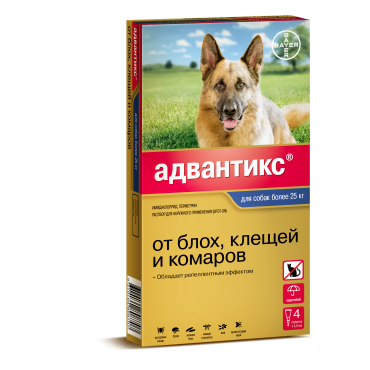 Bayer Адвантикс 400 Капли от Блох/Клещей для собак свыше 25кг