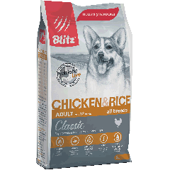 Blitz Adult Chicken & Rice Корм для Собак всех пород с Курицей и Рисом