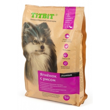 Titbit Корм для Собак Малых и Средних пород Ягнёнок с Рисом