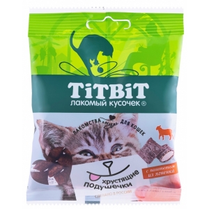Titbit Хрустящие подушечки для кошек с паштетом из ягненка 30гр (103485)
