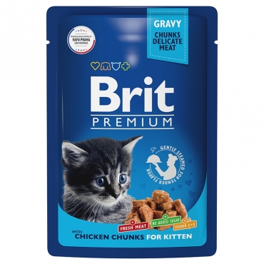 Brit Premium Пауч для котят Цыпленок в соусе 85гр (57982)