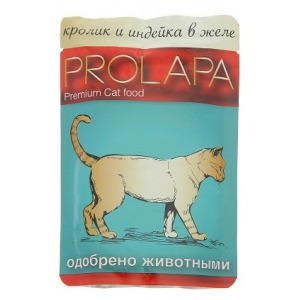Prolapa Premium Пауч для кошек Кролик и Индейка в желе 100гр*26шт (82166)