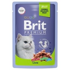 Brit Premium Пауч для взрослых кошек Ягненок в желе 85гр (58571)