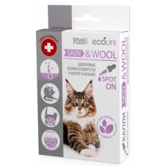 Ms.Kiss Ecolife Skin&Wool Капли для Котят и Кошек Здоровье кожи и шерсти 10мл (76247)