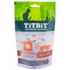 Titbit Хрустящие подушечки для кошек с говядиной для выведения шерсти 60гр (89390)