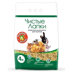 Чистые Лапки Древесный Наполнитель для Грызунов 4л*9шт (12072)
