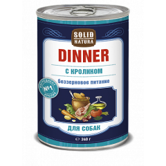 Solid Natura Dinner Влажный корм для Собак Кролик 340гр (64784)