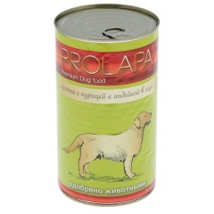 Prolapa Premium Консервы для собак Курица с Индейкой кусочки в соусе 850гр (82169)
