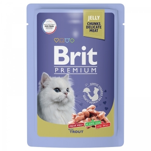 Brit Premium Пауч для взрослых кошек Форель в желе 85гр (58575)