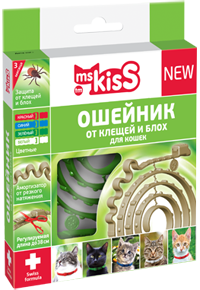 Ms.Kiss Ошейник Репеллентный для кошек 38см (Зелёный)(36227)