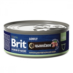 Brit Premium by Nature Консервы для взрослых кошек с Цыплёнком 100гр (58352)