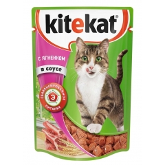 KiteKat Пауч для Кошек Ягненок в Соусе 85гр*28шт (84301)