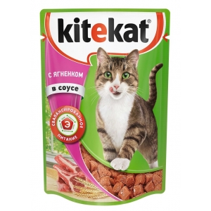 KiteKat Пауч для Кошек Ягненок в Соусе 85гр*28шт (84301)