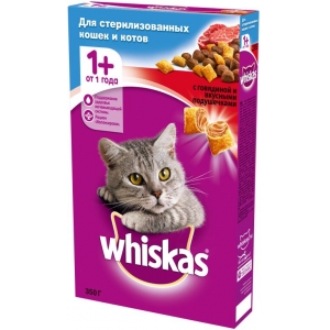 Whiskas Сухой корм Подушечки для Стерилизованных кошек с Говядиной