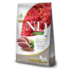 Farmina N&D Quinoa Neutered Adult Mini Сухой корм для стерилизованных собак мелких пород Утка, Брокколи, Спаржа 7кг