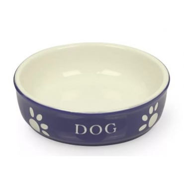 Nobby Миска для Собак Керамика Синяя с Рисунком "DOG"