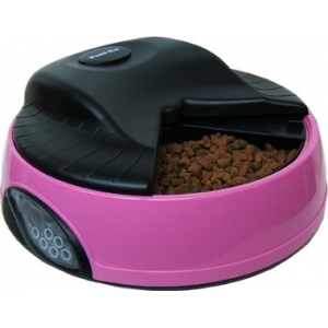 Feedex Автокормушка на 4 кормления для сухого корма и консерв,с ёмкостью для льда Розовая (PF1)(14045.роз)